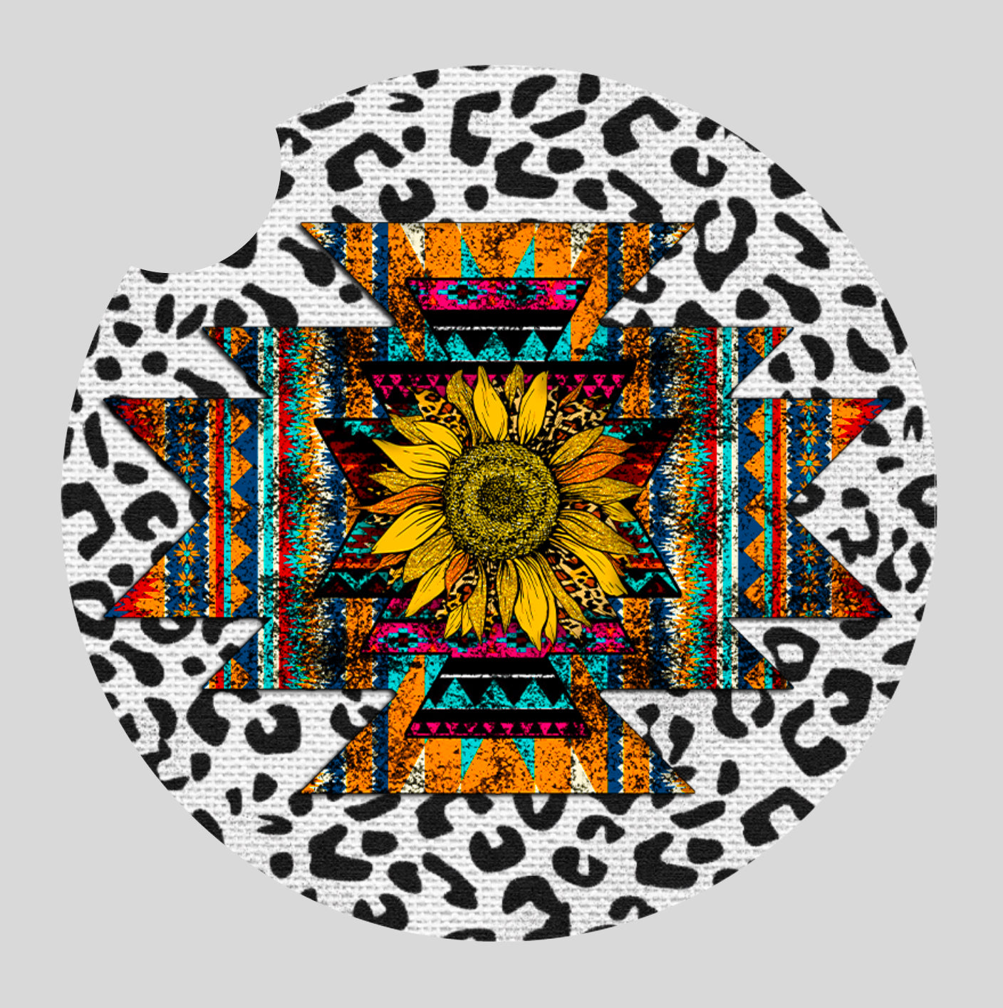 Leopard Sunflower - Car coaster
