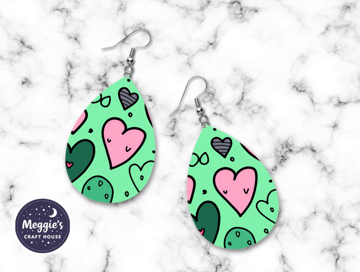 Mint Condition Hearts Earrings