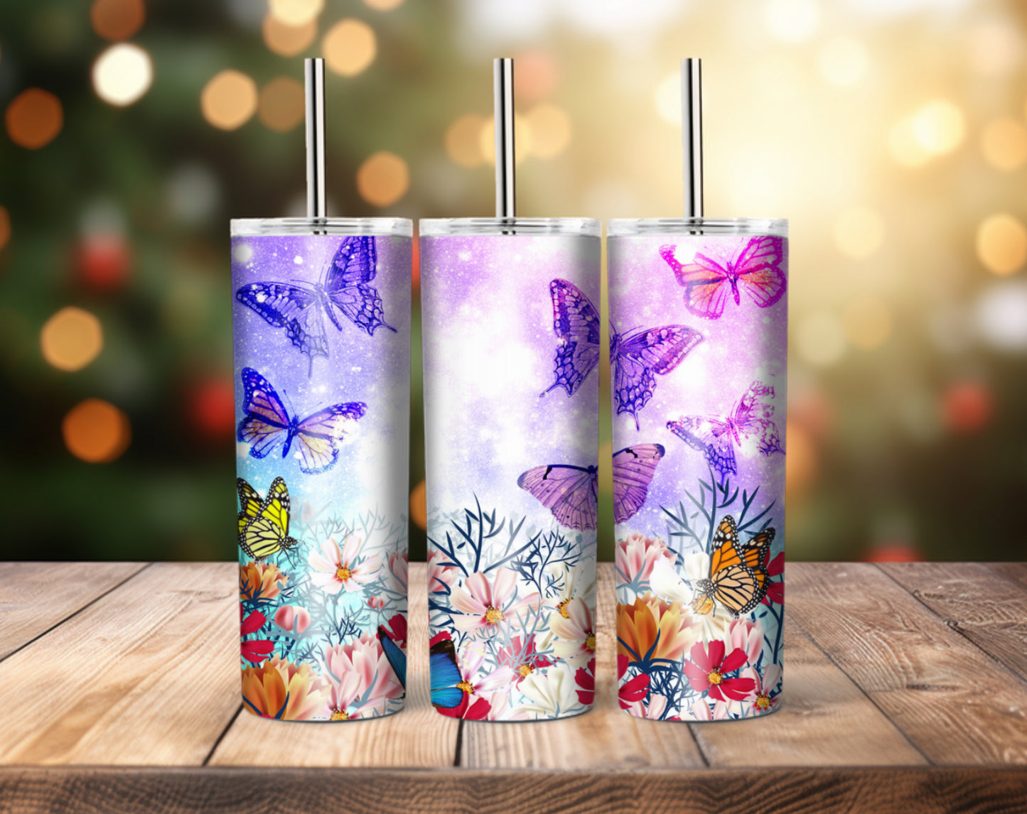 Floral butterflies - Tumbler