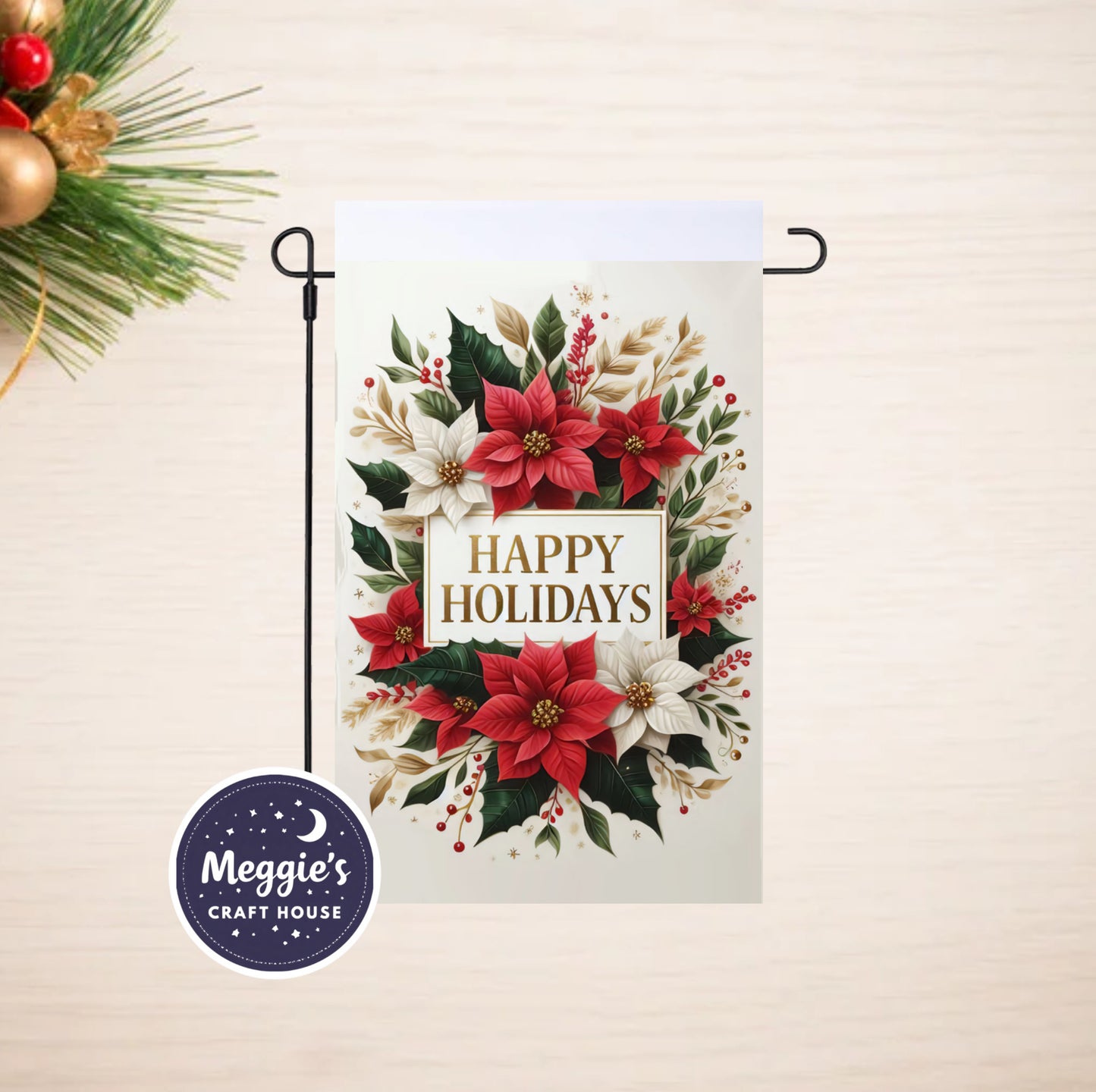 Holiday Bloom & Cheer Garden Flag