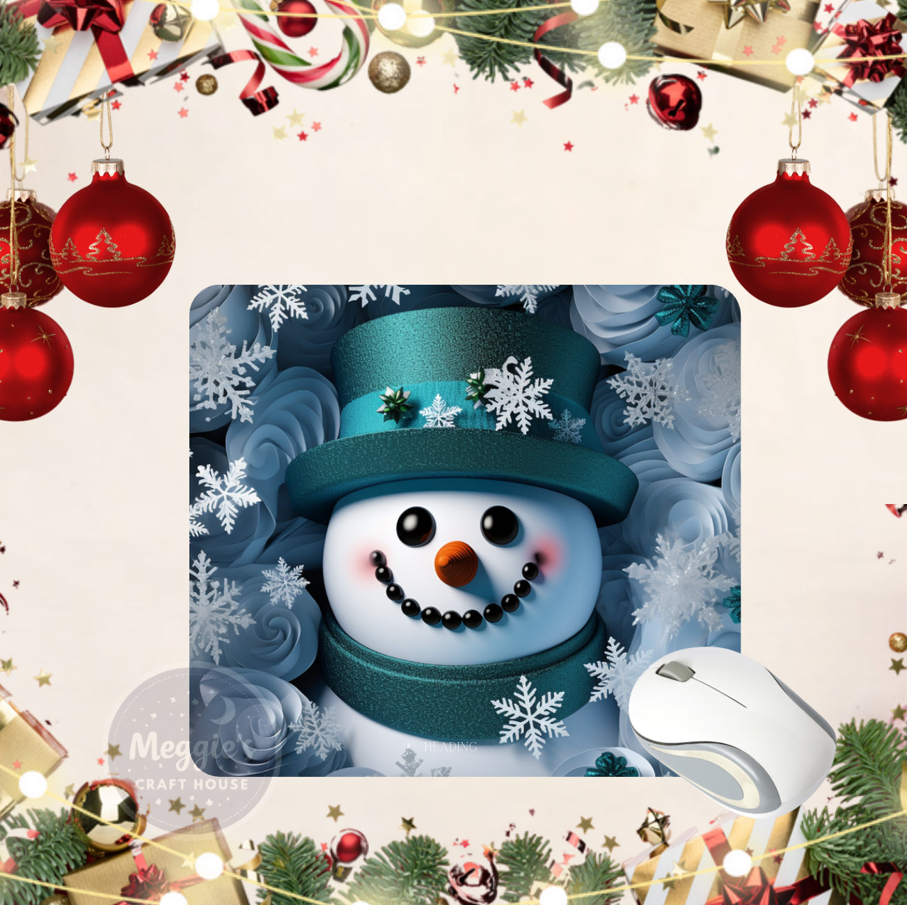 Frosted Blooms Mouse Pad