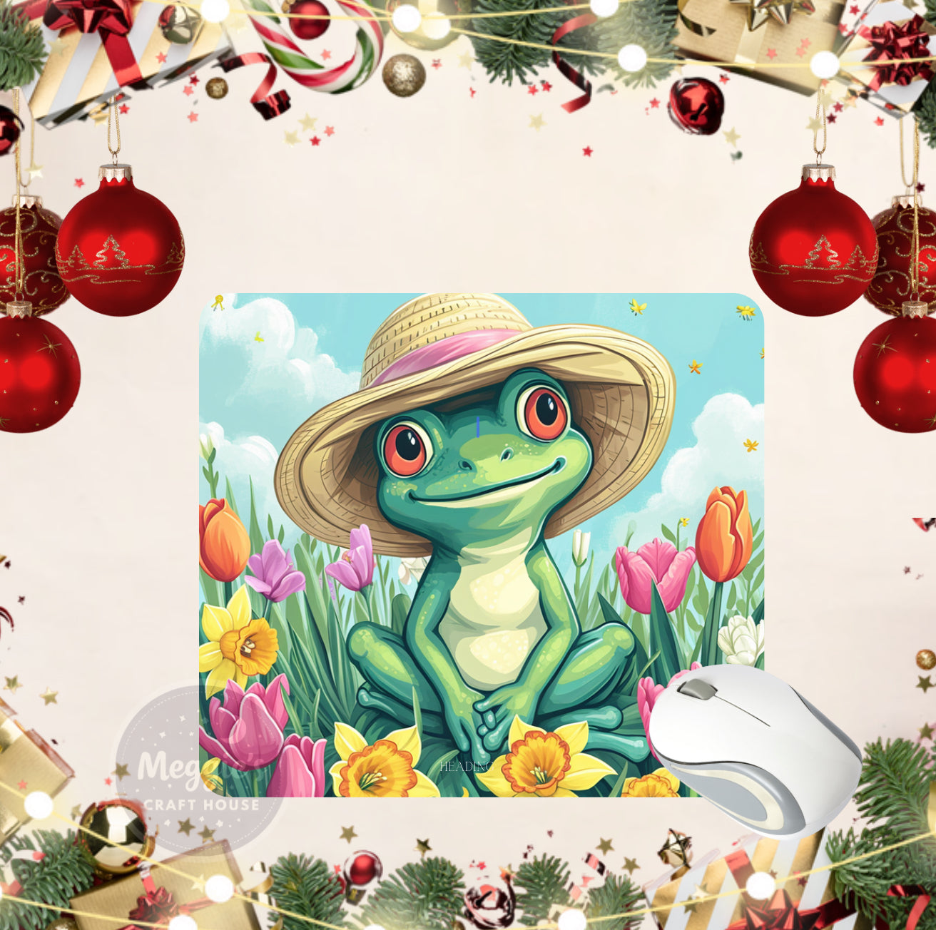 Froggy in Bloom Mouse Pad