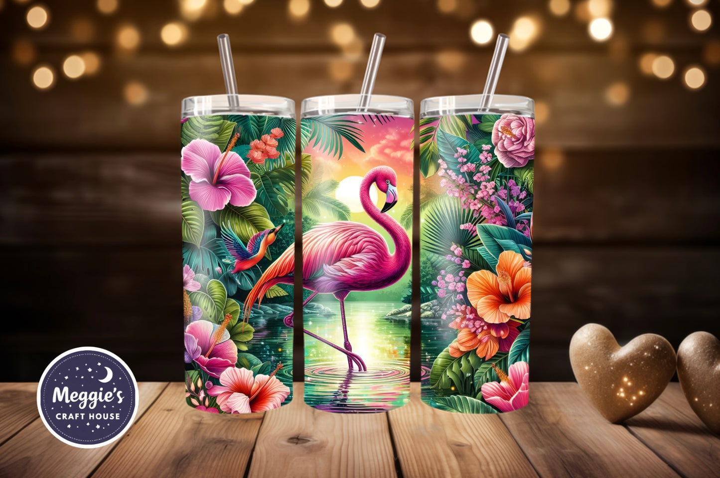 Tropical Flamingo Sunset