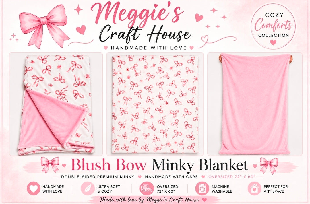 Blush Bow Minky Blanket