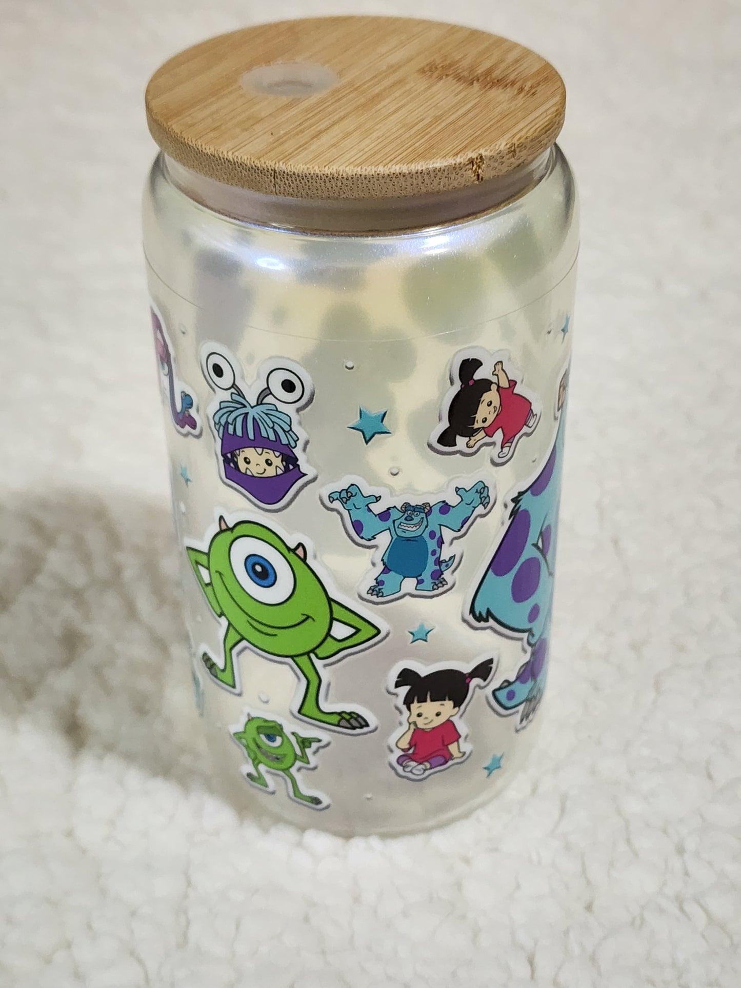 Monsters Inc theme glass can