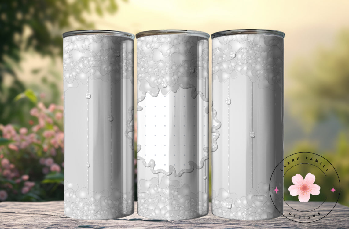 Silver glitter with photo - Tumbler