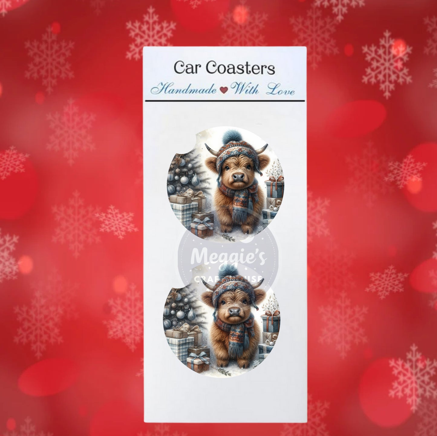 Highland Holiday Car Coasters