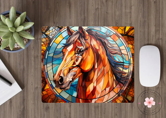 Stained glass horse - Mouse pad