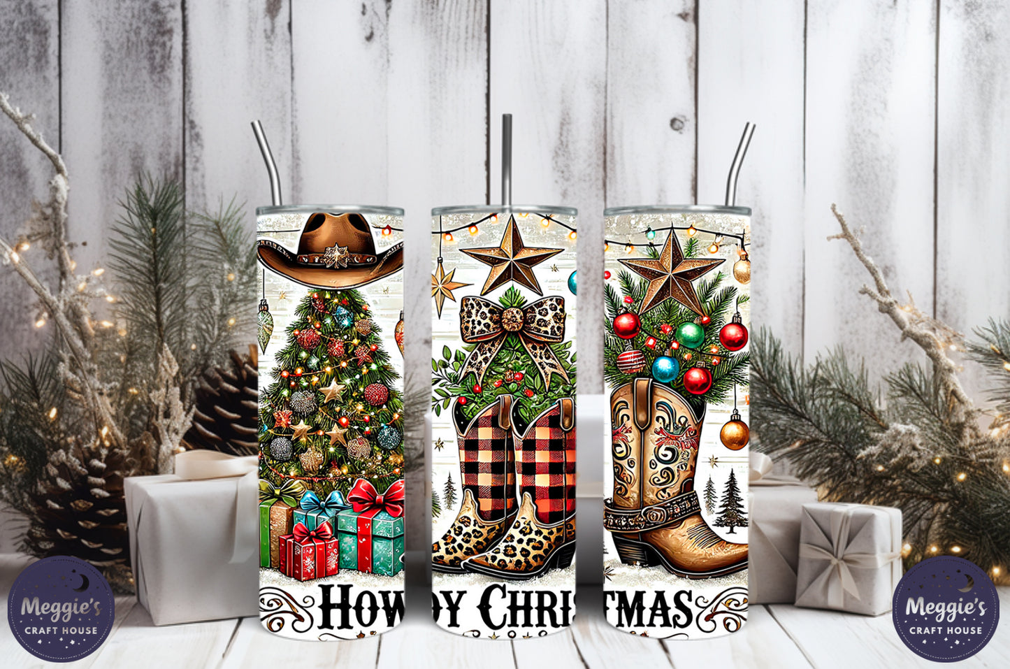Howdy Christmas Tumbler Draft