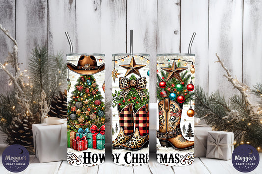 Howdy Christmas Tumbler Draft
