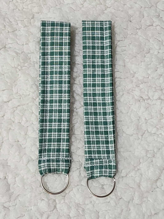 Evergreen Check Wristlet Keychain