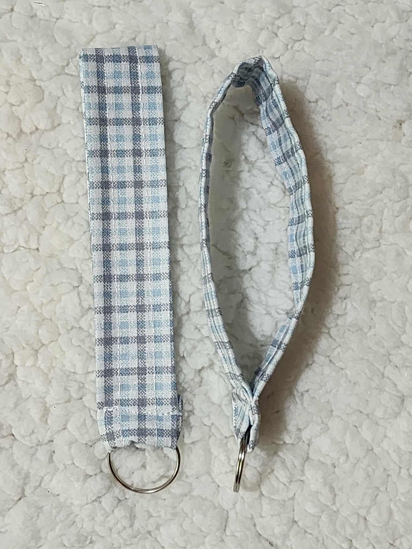 Cozy Plaid Loop Wristlet Keychain