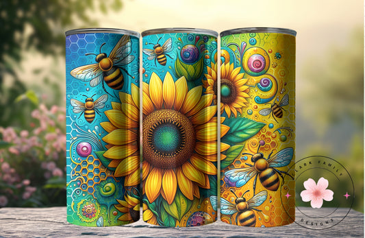 Bee sunflowers - Tumbler