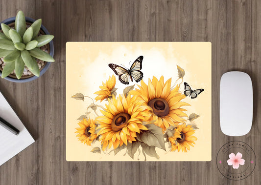Sunflowers and butterflies - Mouse pad