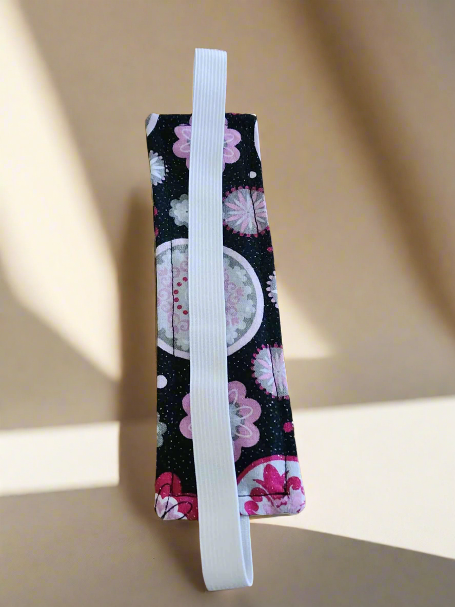 Pink and Black Floral Pen Holder