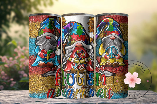 Autism Awareness gnomes - Tumbler