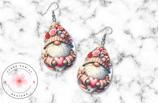 Gnome heart earrings
