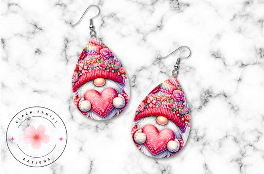 Gnome heart earrings