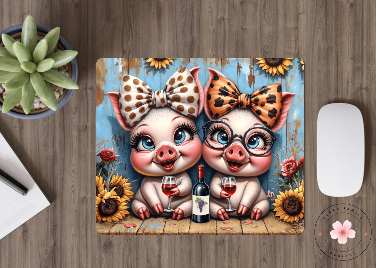 Wine animals - Mouse pad