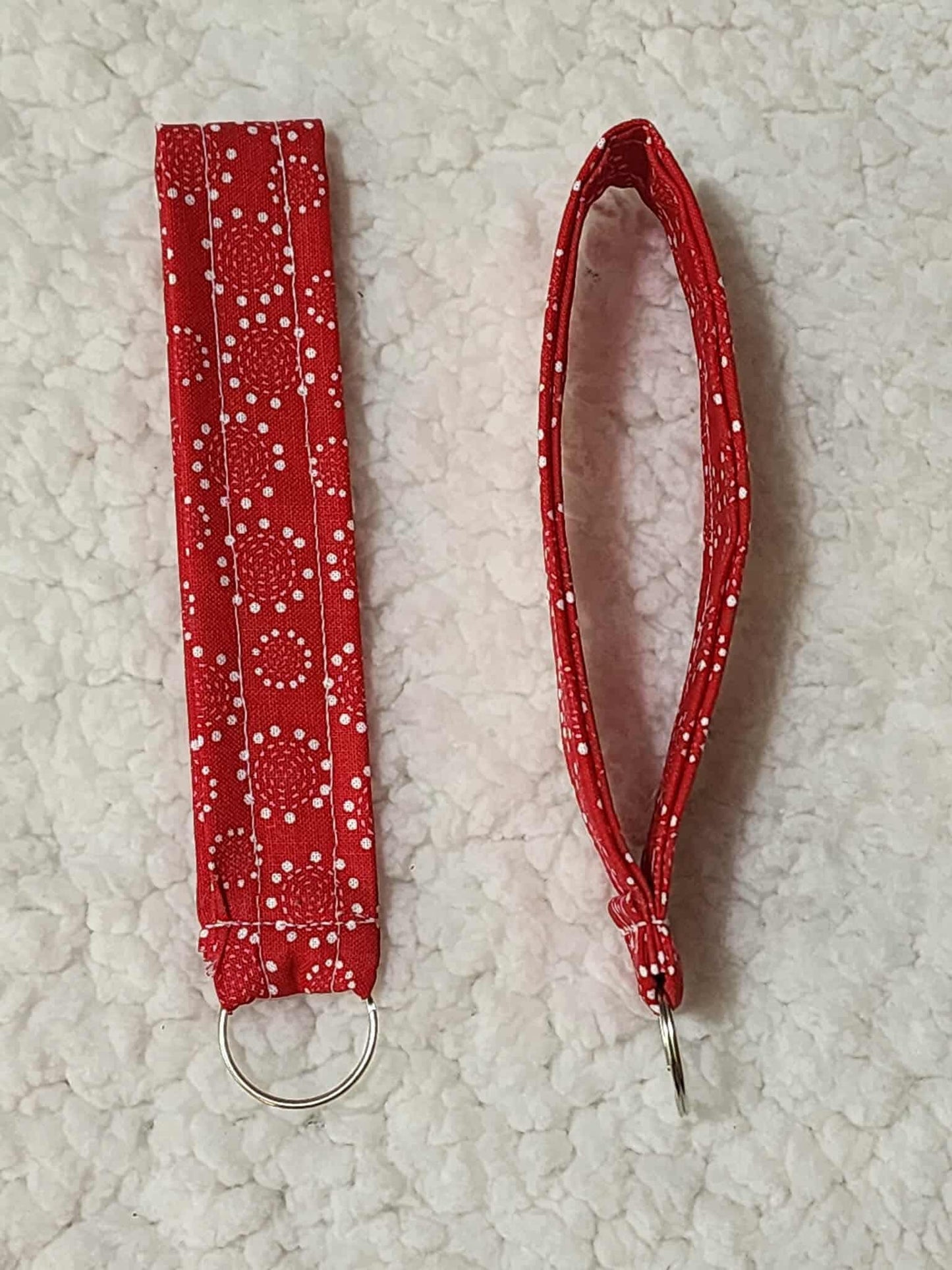 Red Bloom Loop Wristlet Keychain