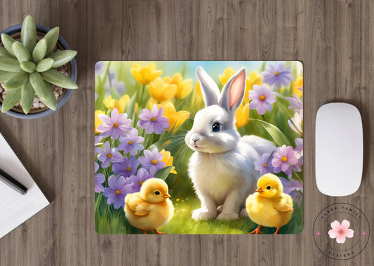 Bunny and chics - Mouse pad