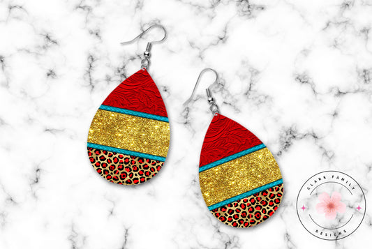 Cheetah glitter - earrings