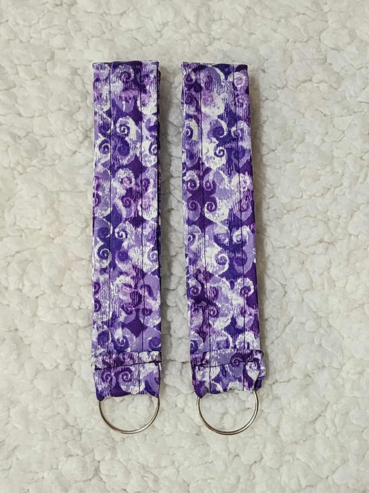 Purple Petal Swirl Wristlet Keychain