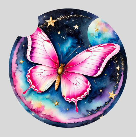 Pink butterfly - Car coaster