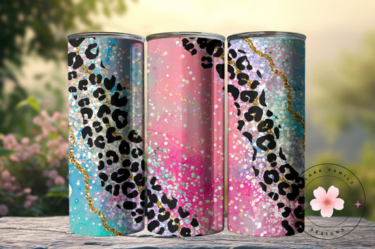Pink agate leopard - Tumbler