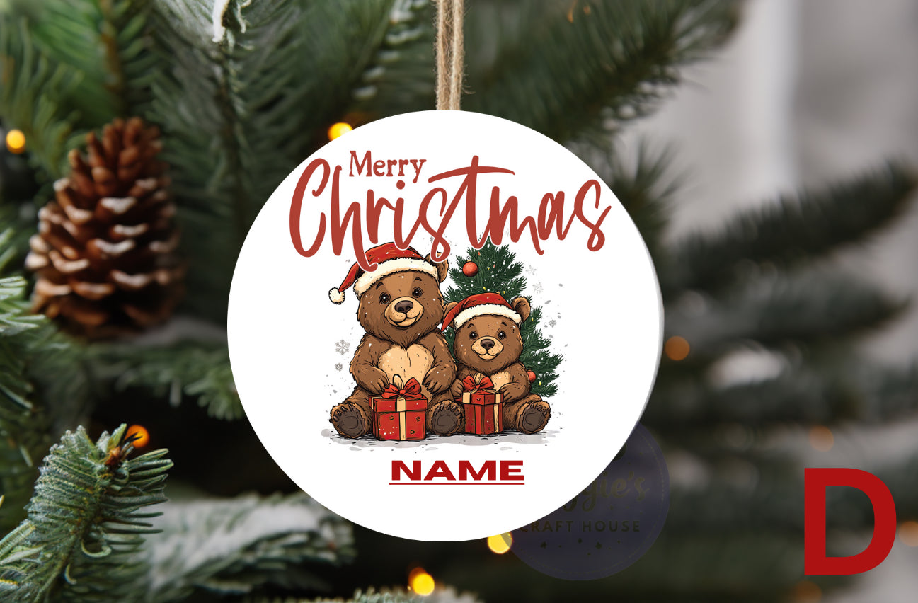 Merry Bear Moments – 4 Styles Ornaments
