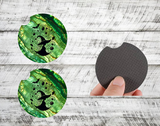Green Spellbound Car Coasters