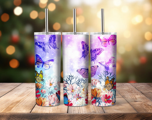 Floral butterflies - Tumbler