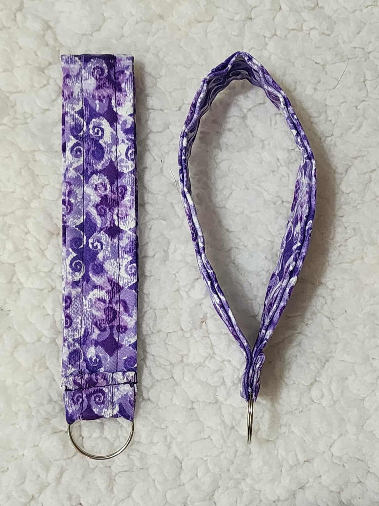 Purple Petal Swirl Wristlet Keychain