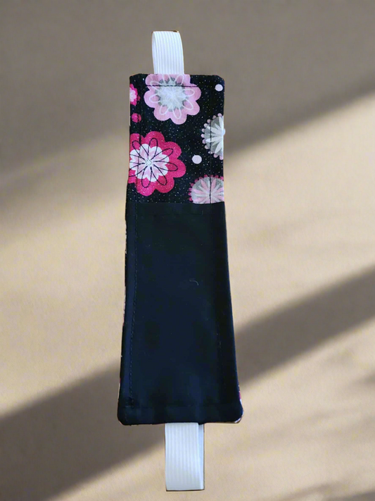 Pink and Black Floral Pen Holder