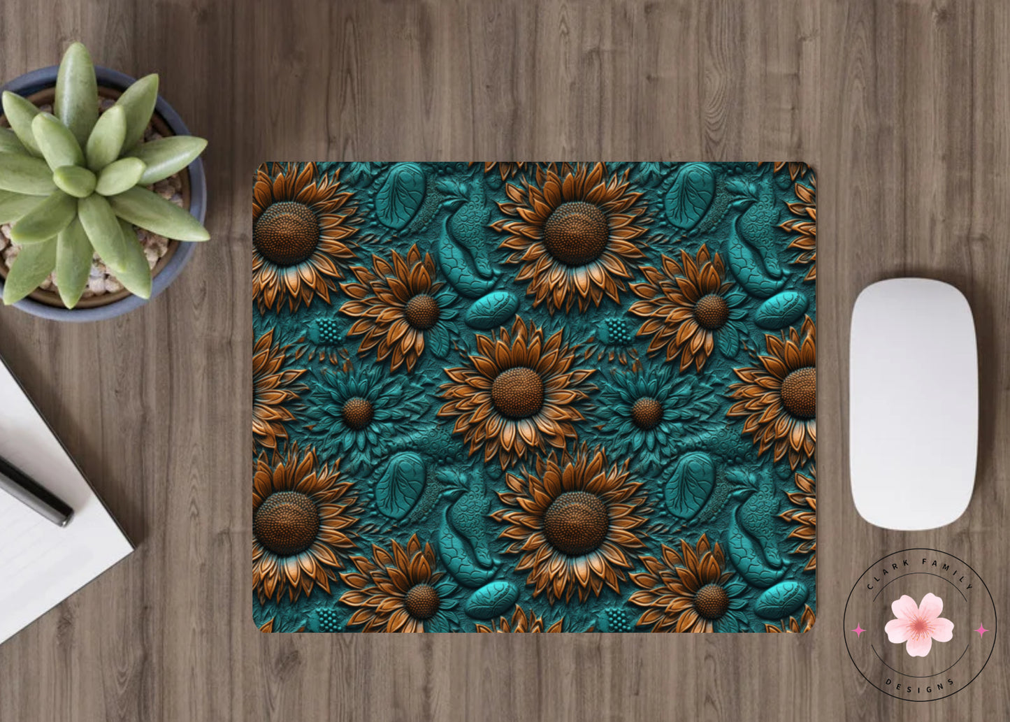 Sunflower tooled learher theme - Mouse pad