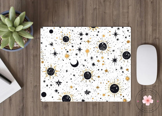 Celestial moon and stars - Mouse pad