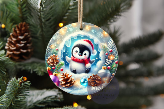 Penguin Pals & Pinecones Ornament