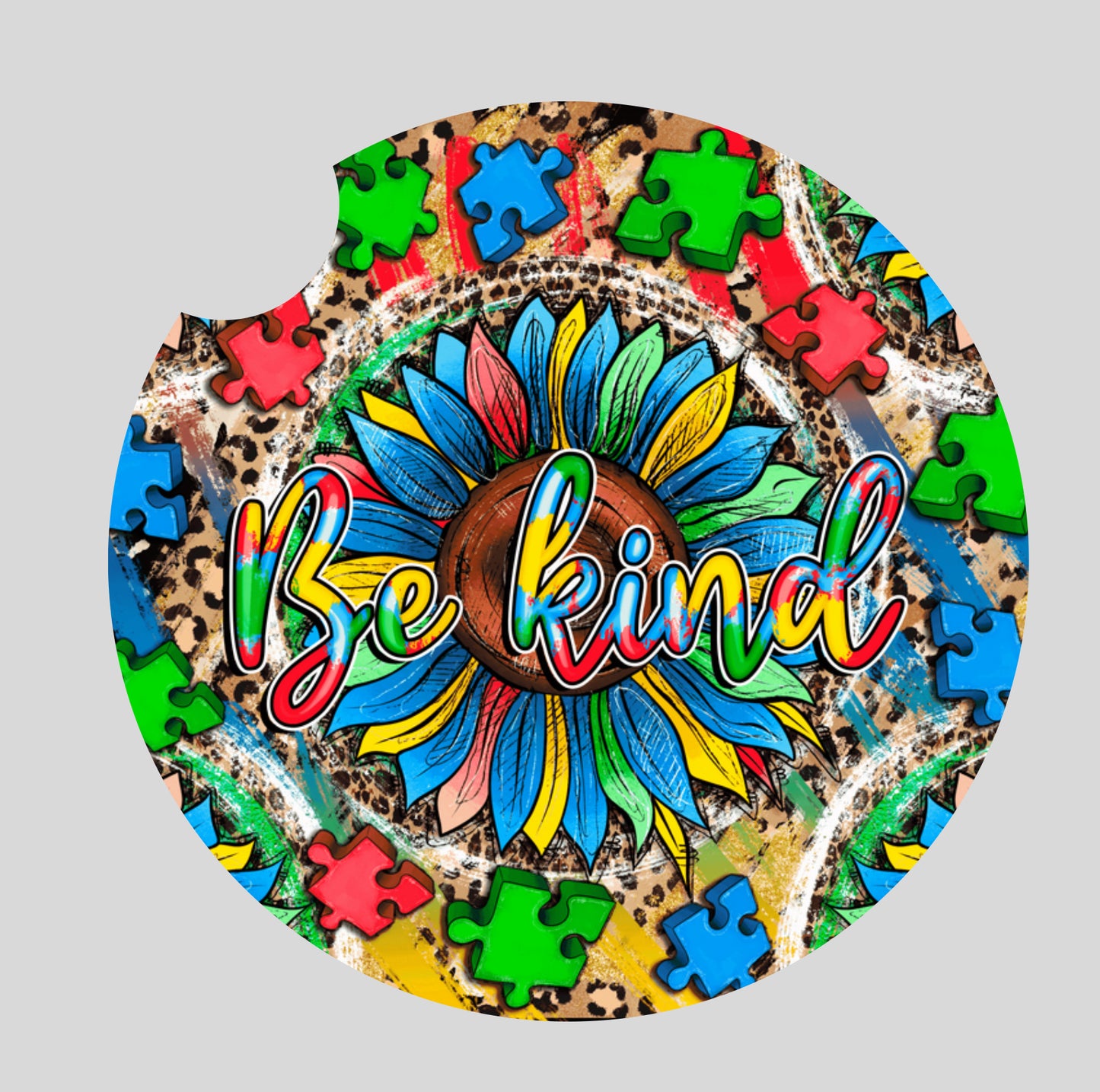 Autism Awareness be kind - Car coaster