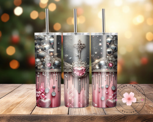 Pink bling glam - Tumbler