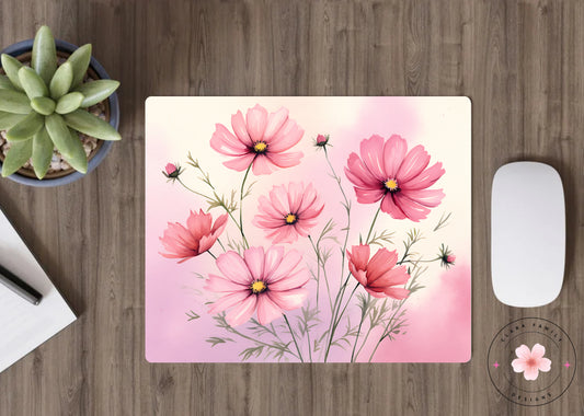 Pink cosmos flowers - Mouse pad