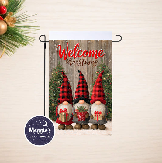Gnome for the Holidays Garden Flag