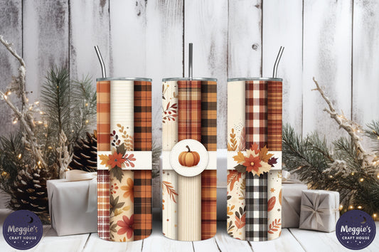 Autumn Ribbon & Rust Tumbler