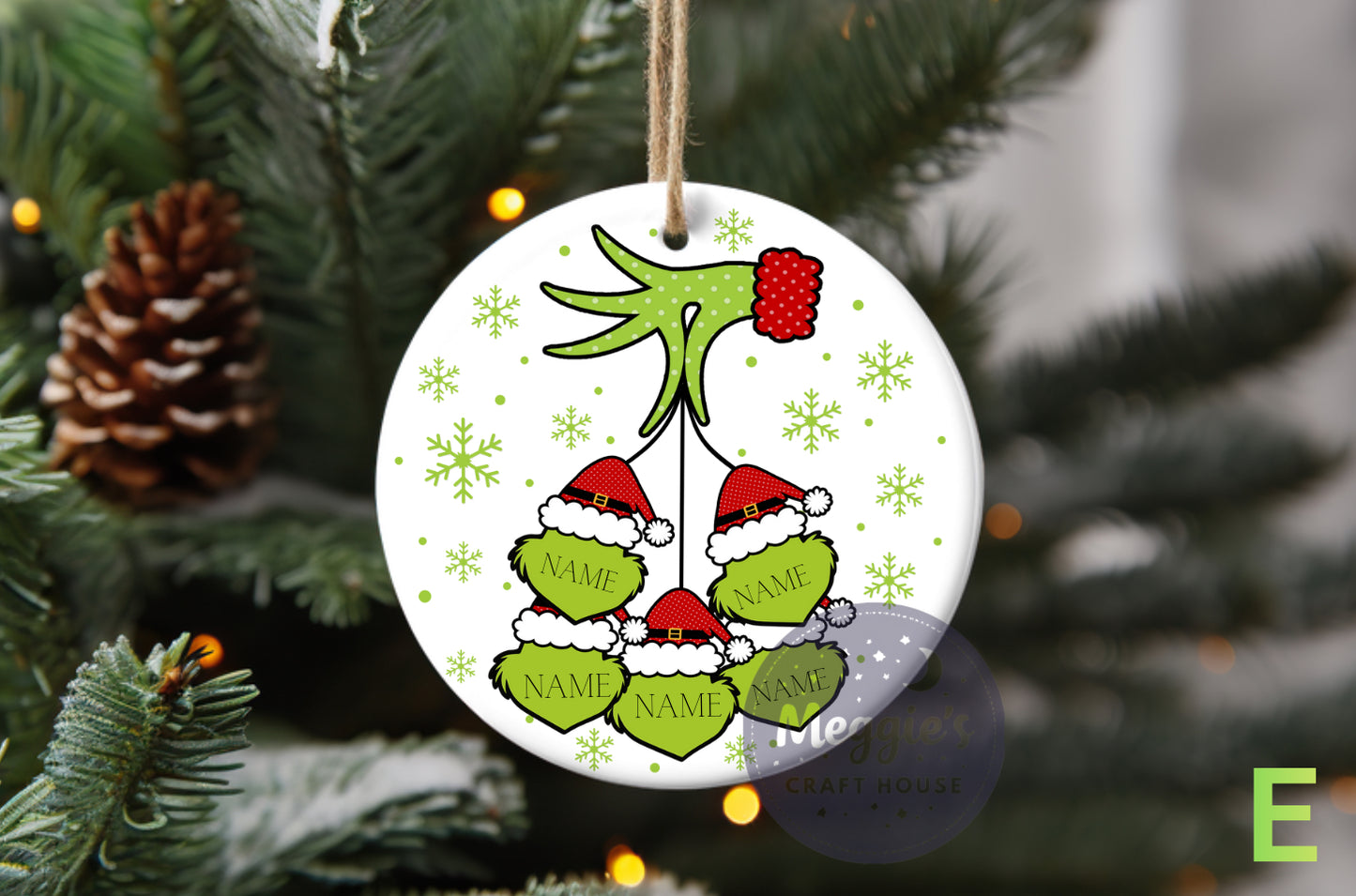 The Grinchy Bunch Collection – Choose Your Family Size Ornament
