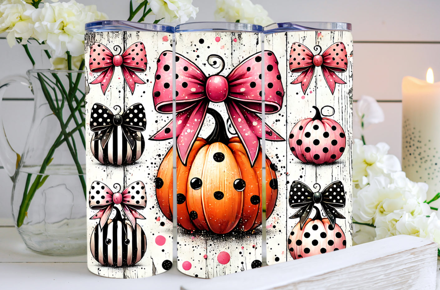 Pumpkin Polka & Ribbon Dreams Tumbler