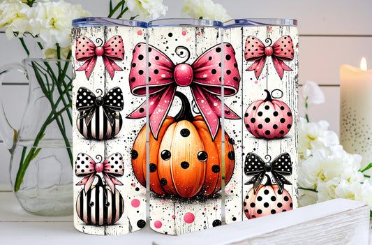 Pumpkin Polka & Ribbon Dreams Tumbler