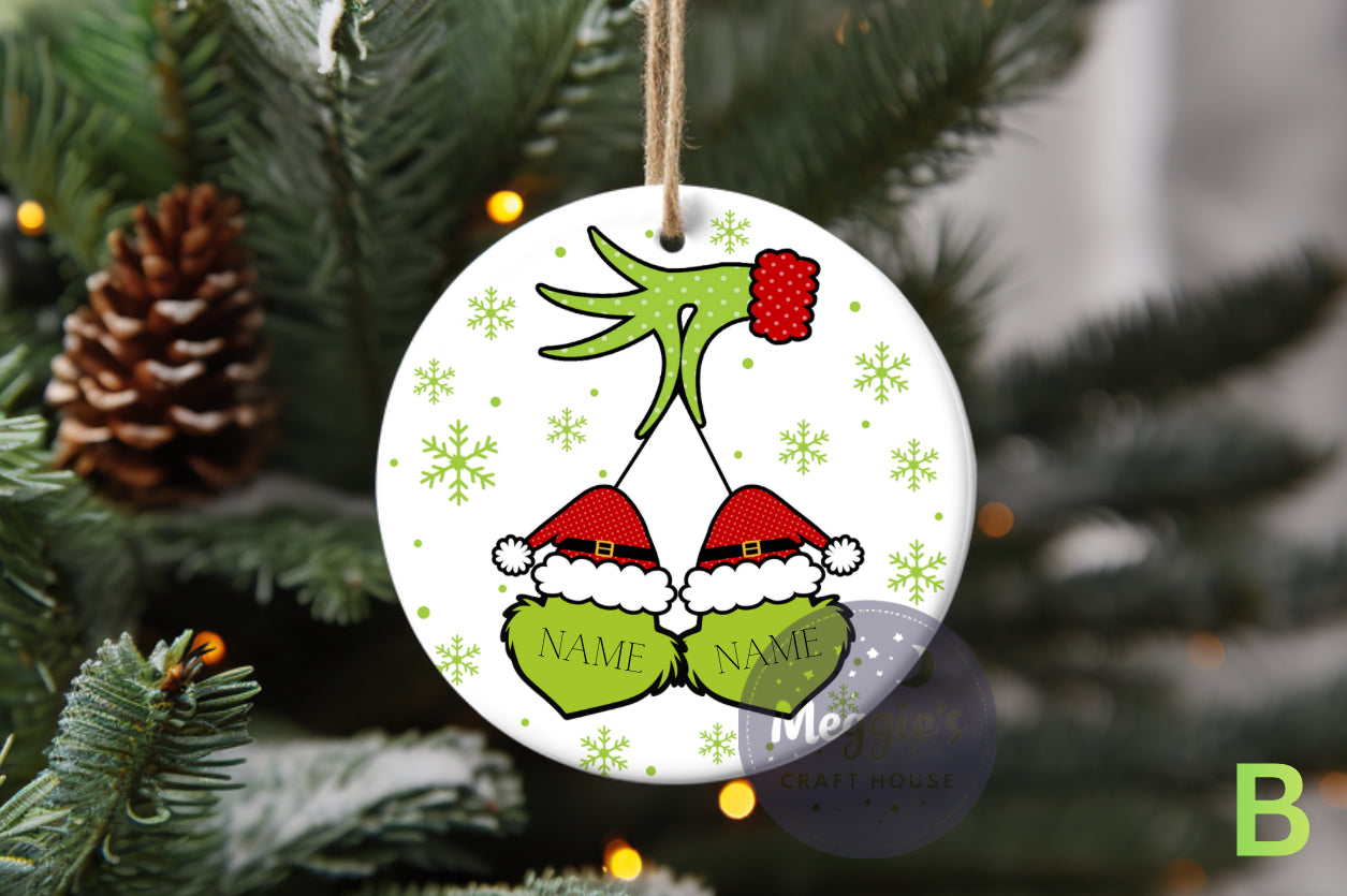 The Grinchy Bunch Collection – Choose Your Family Size Ornament