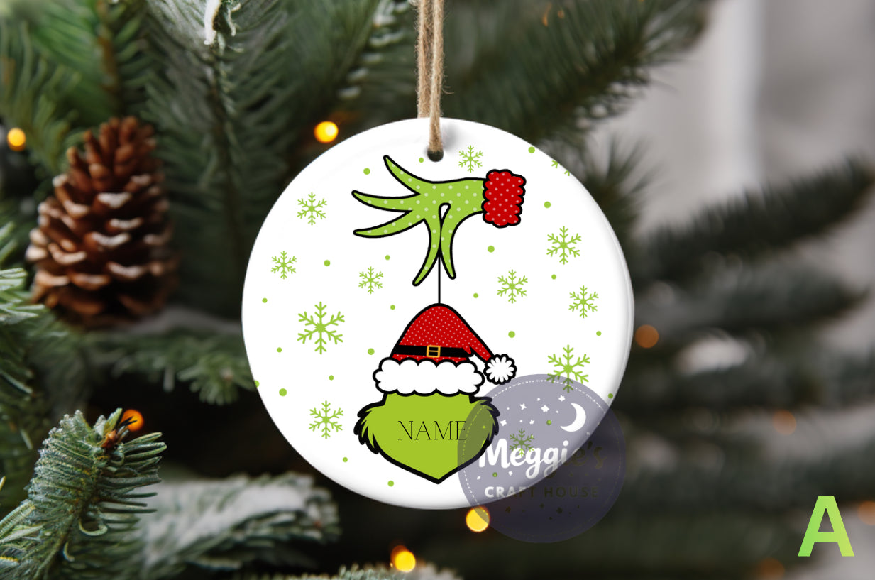 The Grinchy Bunch Collection – Choose Your Family Size Ornament