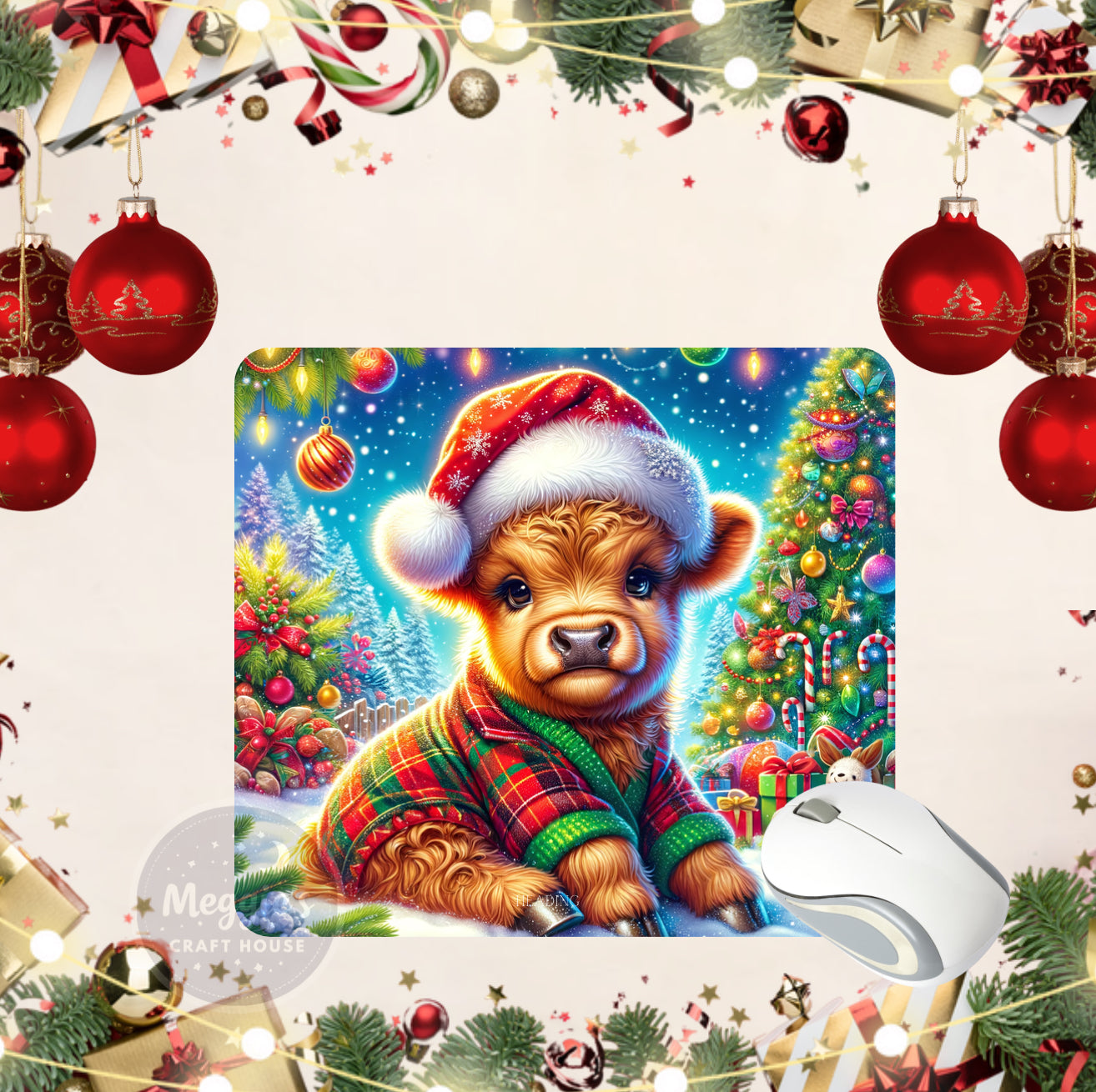 Cow-liday Cheer Mouse Pad