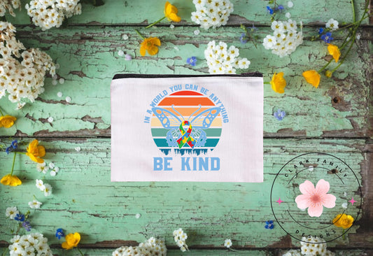 In a world you can be anything be kind - canvas bag