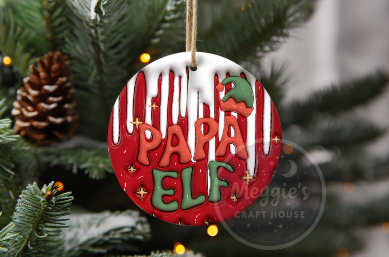 Papa Elf Ornament